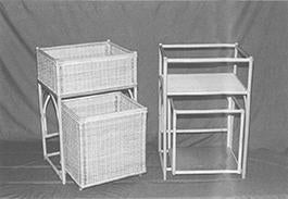 Two-tier laundry, upper tier stacked with casters (made to order, delivery time approx. 2 weeks)