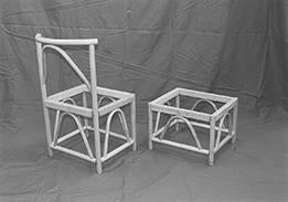 Square stool with back (left side in photo) (made to order: delivery time approx. 2 weeks)