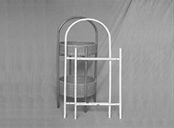 Two-tiered wagon, white/brown (made to order: delivery time approx. 2 weeks)